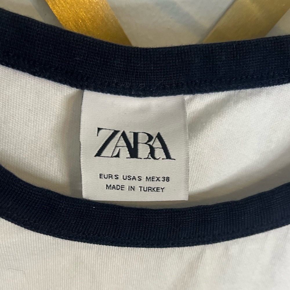 Zara Men’s Parisian in LA Raglan Tee Small Navy White - Picture 4 of 5